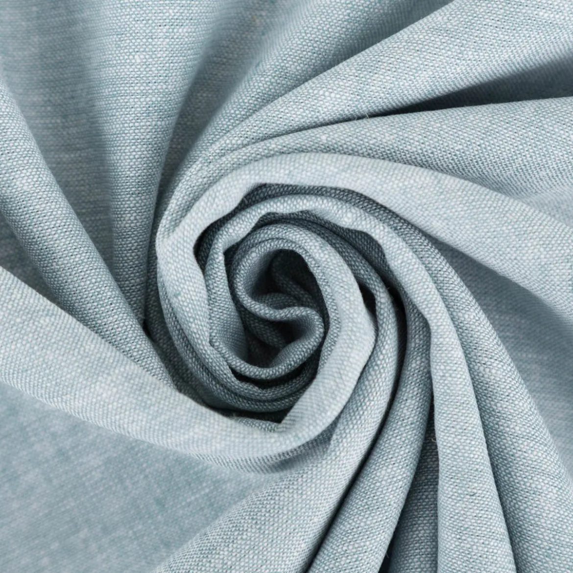 Leinen-Baumwollstoff Chambray uni meliert mint 1,38m Breite