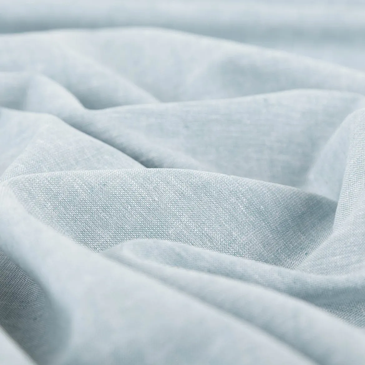 Leinen-Baumwollstoff Chambray uni meliert mint 1,38m Breite