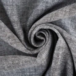 Leinen-Baumwollstoff Chambray uni meliert schwarz 1,38m Breite