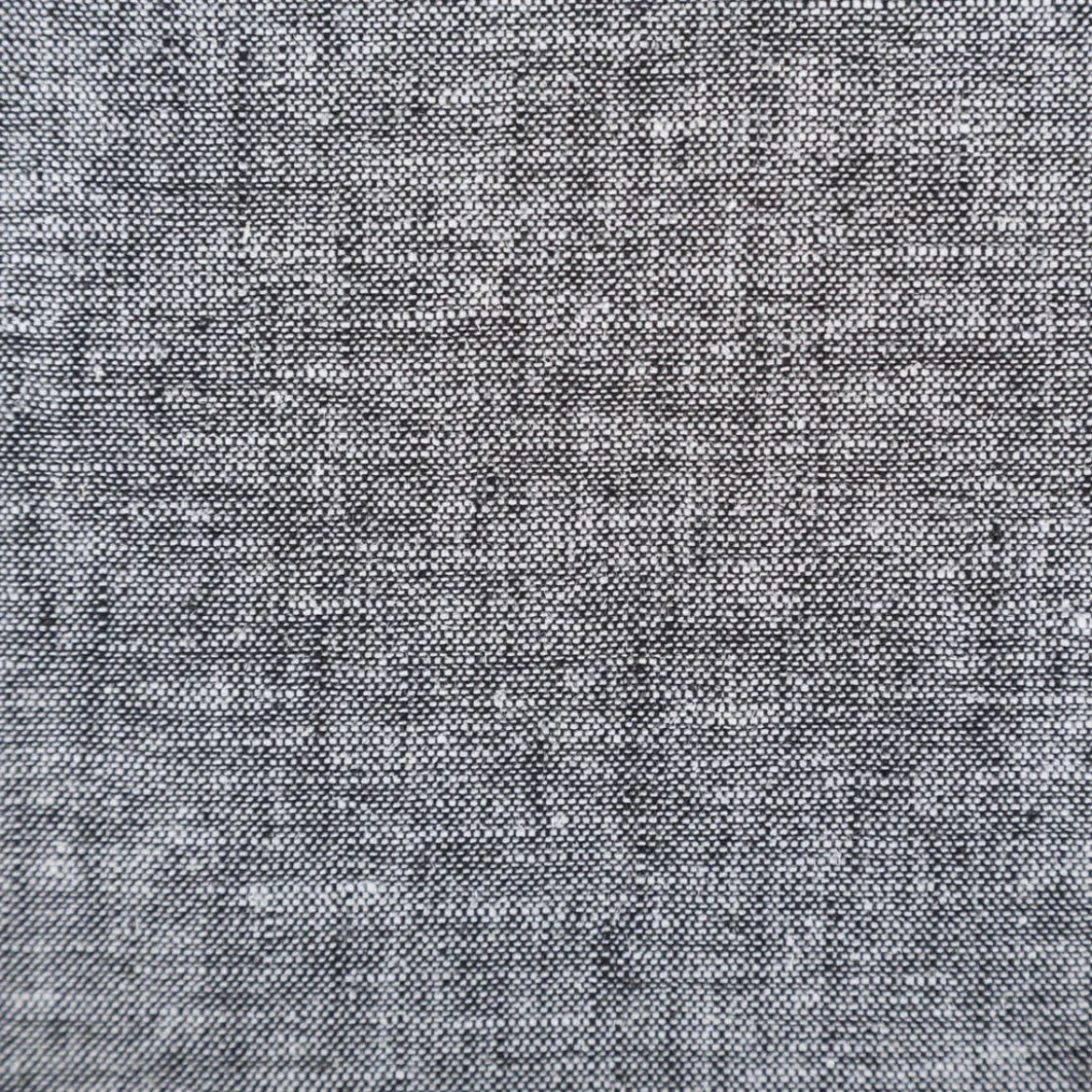 Leinen-Baumwollstoff Chambray uni meliert schwarz 1,38m Breite