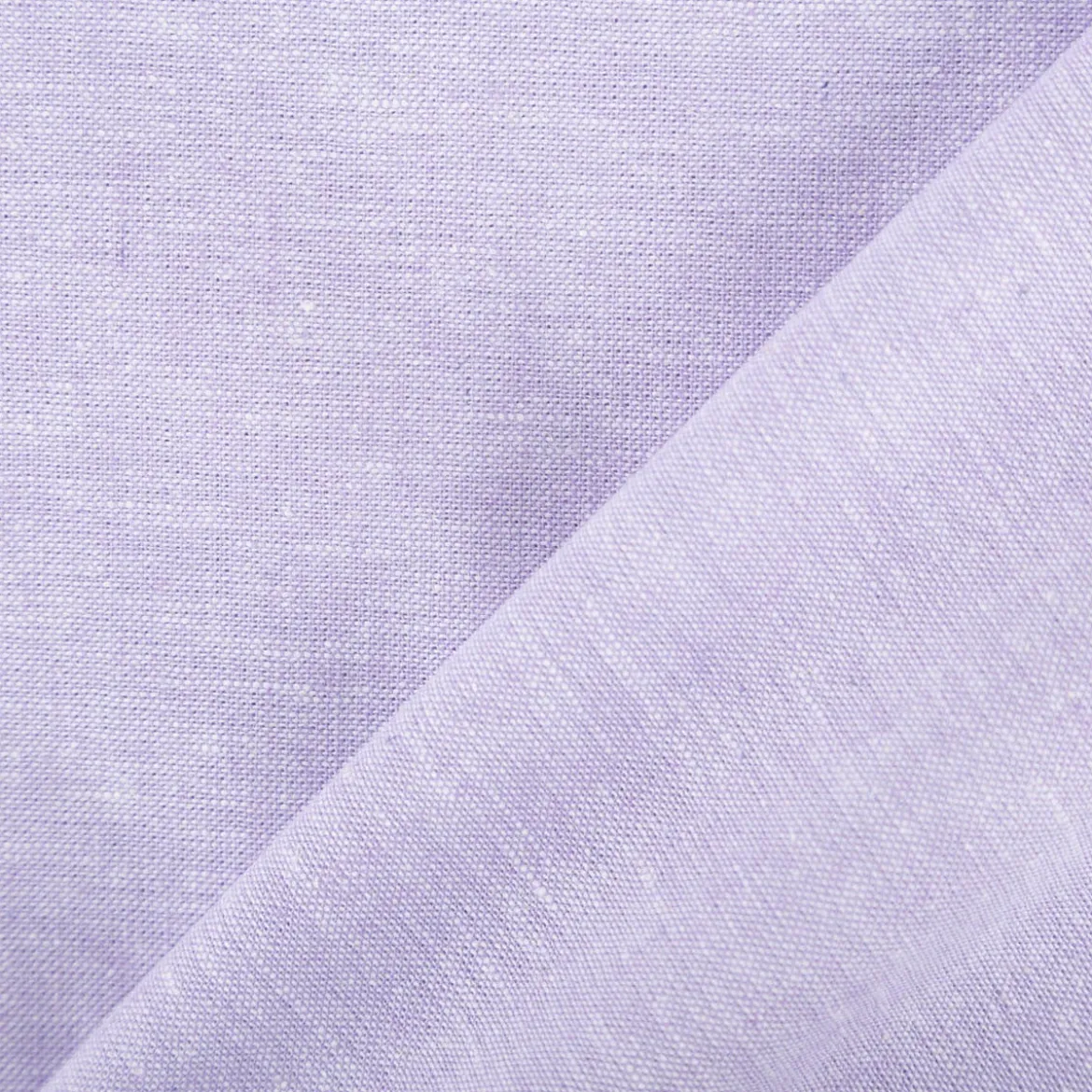 Leinen-Baumwollstoff Chambray uni meliert flieder 1,38m Breite
