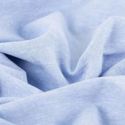 Leinen-Baumwollstoff Chambray uni meliert hellblau 1,38m Breite