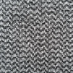 Leinen-Baumwollstoff Chambray Fischgrät meliert schwarz 1,38m Breite