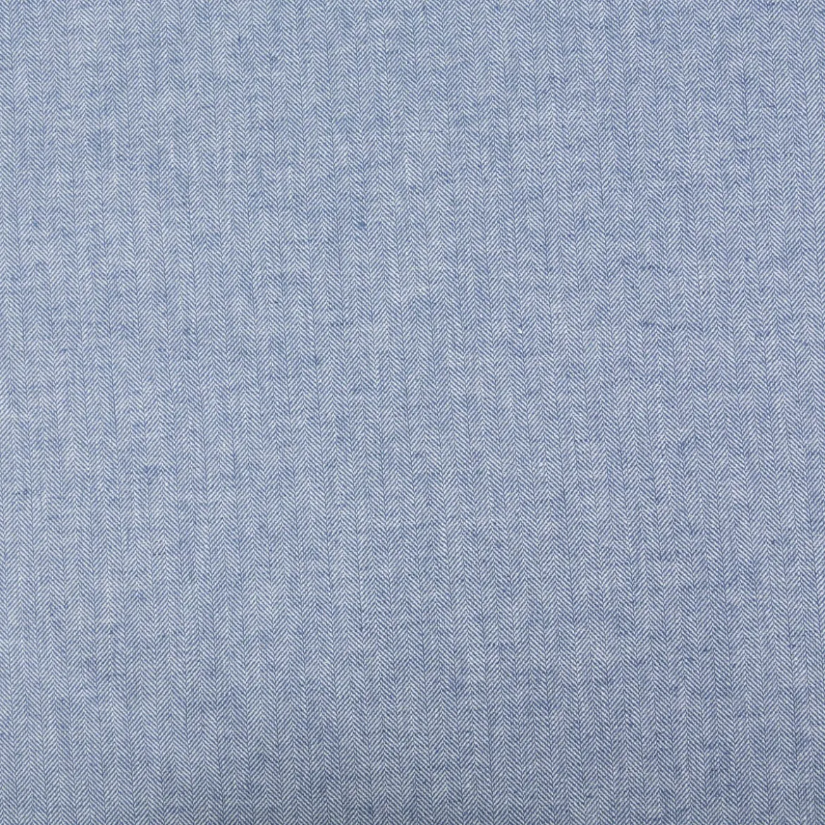 Leinen-Baumwollstoff Chambray Fischgrät meliert blau 1,38m Breite