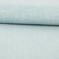 Leinen-Baumwollstoff Chambray Fischgrät meliert mint 1,38m Breite