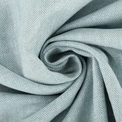 Leinen-Baumwollstoff Chambray Fischgrät meliert mint 1,38m Breite