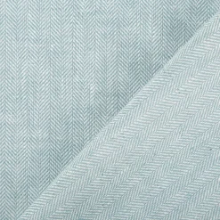 Leinen-Baumwollstoff Chambray Fischgrät meliert mint 1,38m Breite