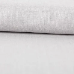 Leinen-Baumwollstoff Chambray Fischgrät meliert hellgrau 1,38m Breite