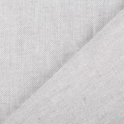 Leinen-Baumwollstoff Chambray Fischgrät meliert hellgrau 1,38m Breite