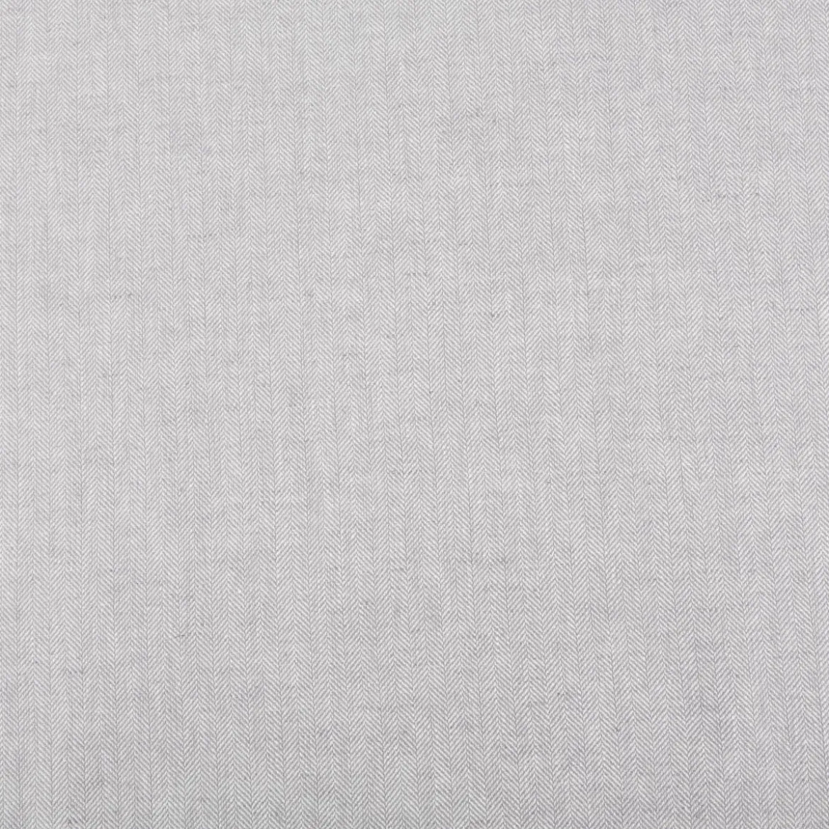 Leinen-Baumwollstoff Chambray Fischgrät meliert hellgrau 1,38m Breite
