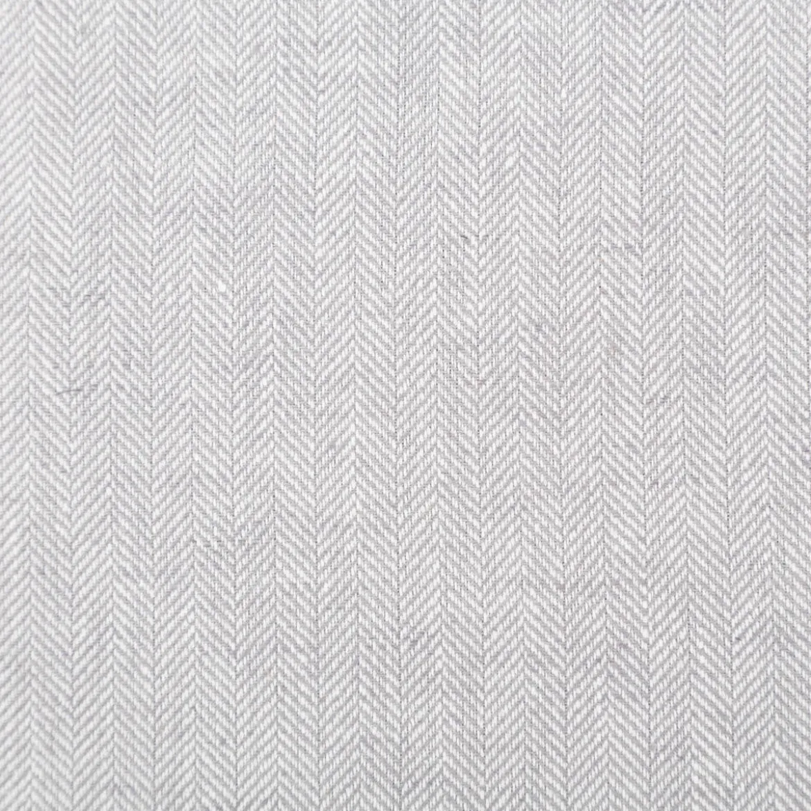 Leinen-Baumwollstoff Chambray Fischgrät meliert hellgrau 1,38m Breite