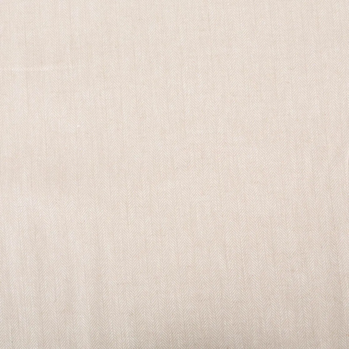 Leinen-Baumwollstoff Chambray Fischgrät meliert helles Beige 1,38m Breite