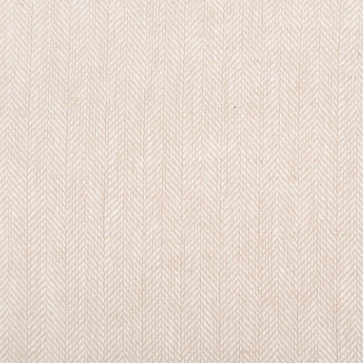Leinen-Baumwollstoff Chambray Fischgrät meliert helles Beige 1,38m Breite