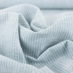 Leinen-Baumwollstoff Chambray Nadelstreifen meliert mint 1,38m Breite