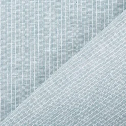 Leinen-Baumwollstoff Chambray Nadelstreifen meliert mint 1,38m Breite