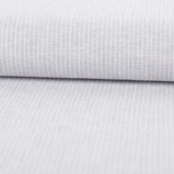 Leinen-Baumwollstoff Chambray Nadelstreifen meliert hellgrau 1,38m Breite