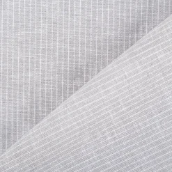 Leinen-Baumwollstoff Chambray Nadelstreifen meliert hellgrau 1,38m Breite