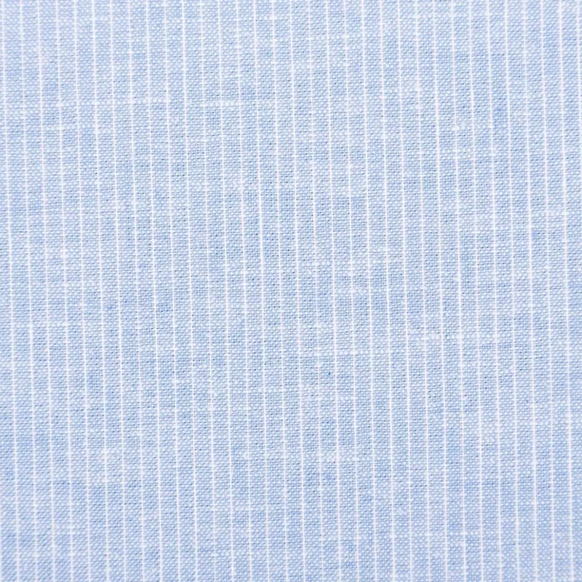 Leinen-Baumwollstoff Chambray Nadelstreifen meliert hellblau 1,38m Breite