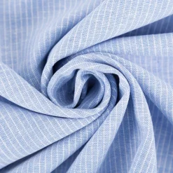 Leinen-Baumwollstoff Chambray Nadelstreifen meliert hellblau 1,38m Breite