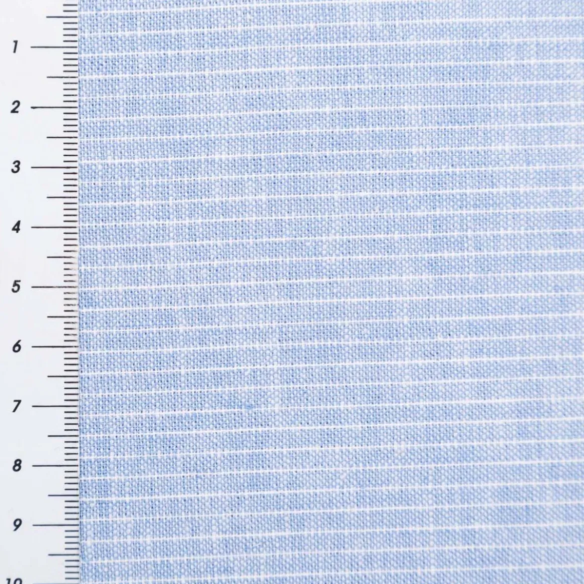 Leinen-Baumwollstoff Chambray Nadelstreifen meliert hellblau 1,38m Breite