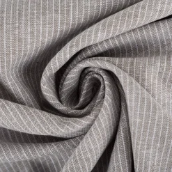 Leinen-Baumwollstoff Chambray Nadelstreifen meliert khaki-grün 1,38m Breite