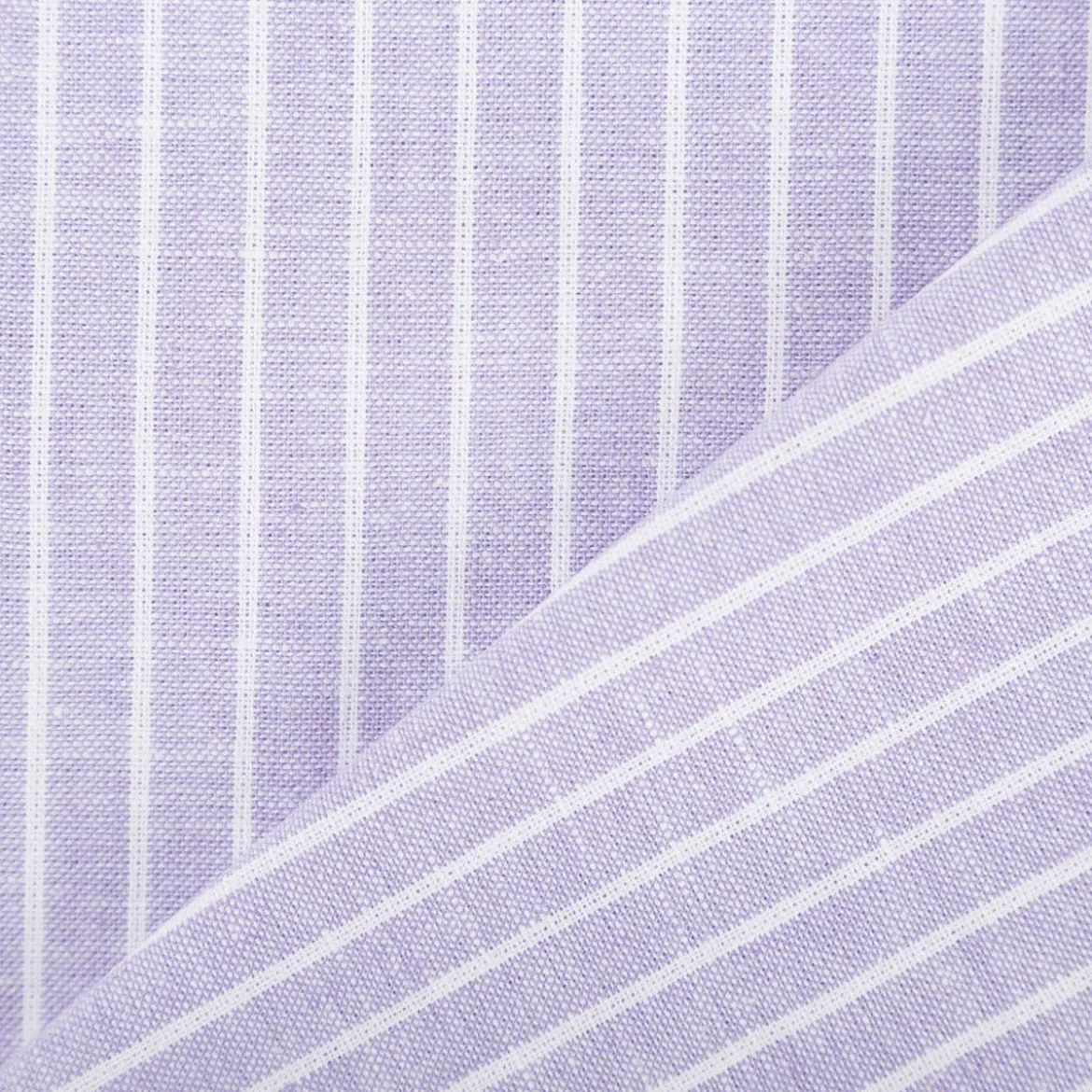 Leinen-Baumwollstoff Chambray Streifen meliert flieder 1,38m Breite