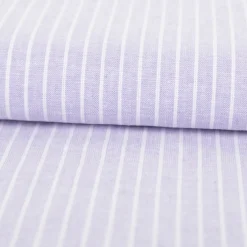 Leinen-Baumwollstoff Chambray Streifen meliert flieder 1,38m Breite