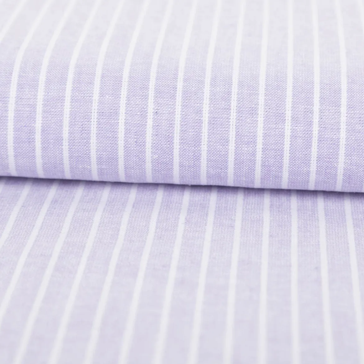 Leinen-Baumwollstoff Chambray Streifen meliert flieder 1,38m Breite