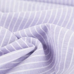 Leinen-Baumwollstoff Chambray Streifen meliert flieder 1,38m Breite