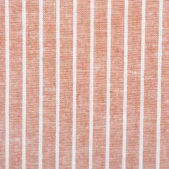 Leinen-Baumwollstoff Chambray Streifen meliert ziegelrot 1,38m Breite