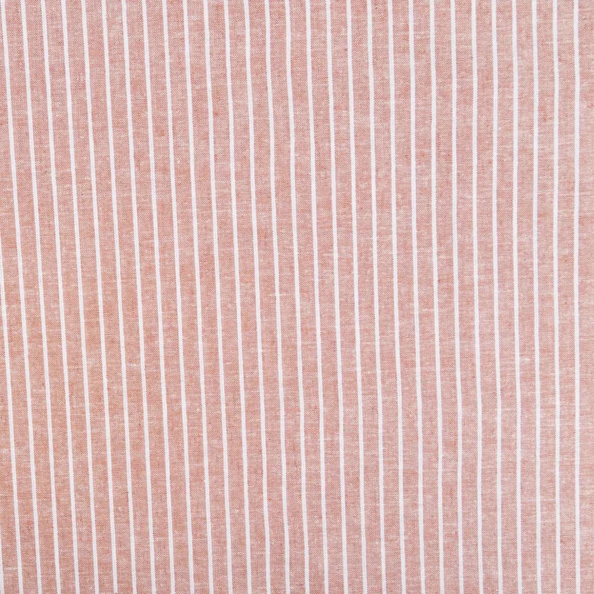 Leinen-Baumwollstoff Chambray Streifen meliert ziegelrot 1,38m Breite