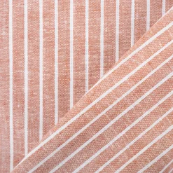 Leinen-Baumwollstoff Chambray Streifen meliert ziegelrot 1,38m Breite