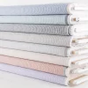 Leinen-Baumwollstoff Chambray Streifen meliert helles Beige 1,38m Breite
