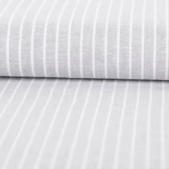 Leinen-Baumwollstoff Chambray Streifen meliert hellgrau 1,38m Breite