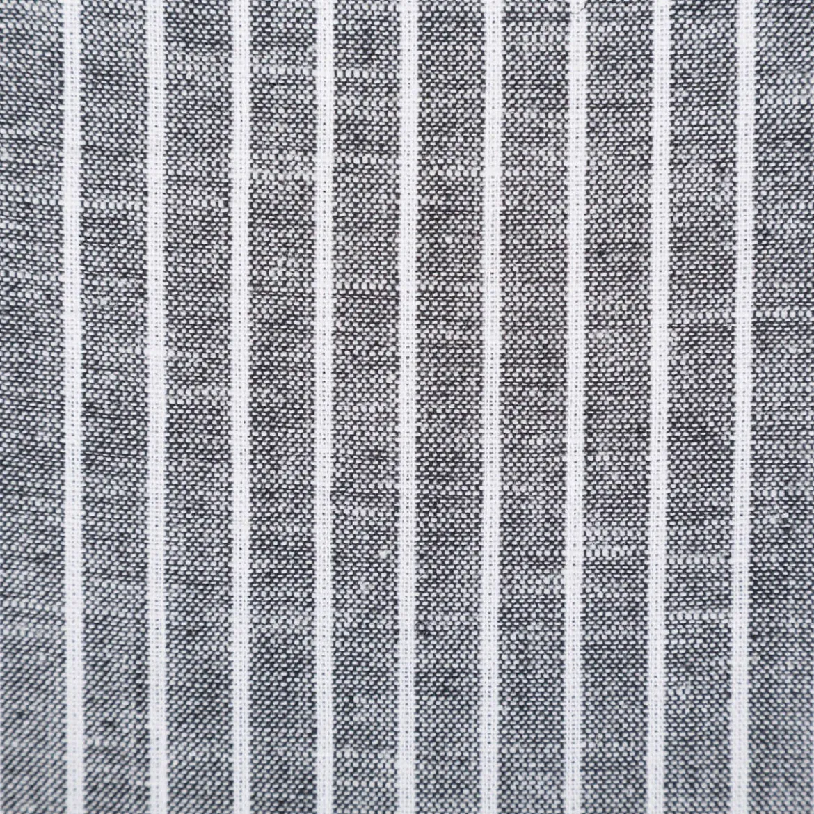 Leinen-Baumwollstoff Chambray Streifen meliert schwarz 1,38m Breite