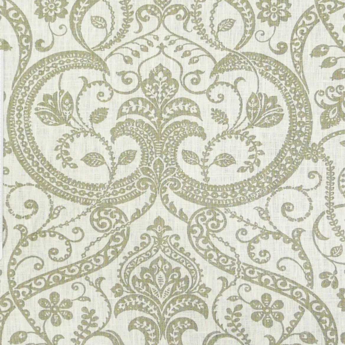 Leinen Dekostoff Meterware CELIE TOILE Ornament creme taupe