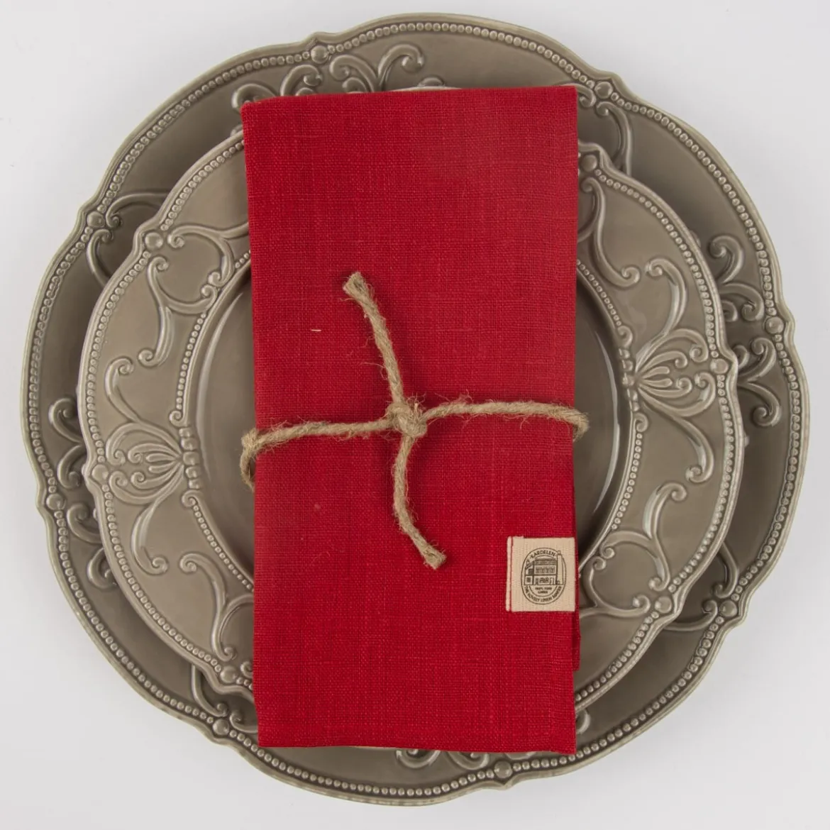 Leinenservietten Stoffservietten Erik 4Stück 44x44cm rot