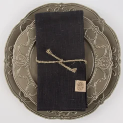 Leinenservietten Stoffservietten "Erik" 4Stück 44x44cm schiefer