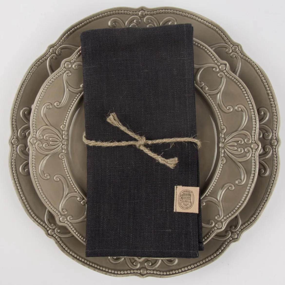 Leinenservietten Stoffservietten "Erik" 4Stück 44x44cm schiefer