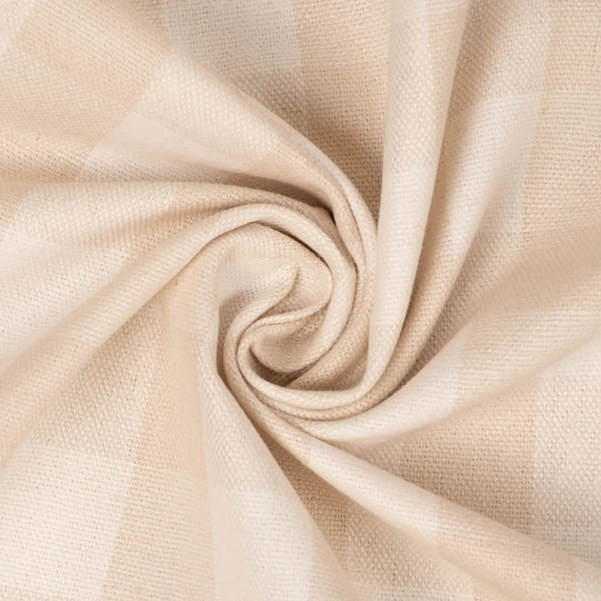 Leinenstoff Dekostoff Webstoff Keswick Natural Würfelkaro 3x3cm natur 140cm Breite