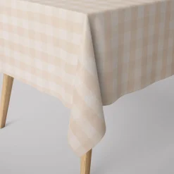 Leinenstoff Dekostoff Webstoff Keswick Natural Würfelkaro 3x3cm natur 140cm Breite