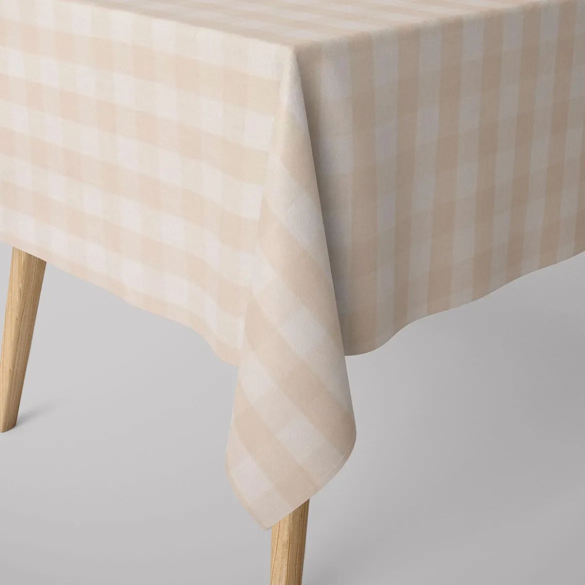 Leinenstoff Dekostoff Webstoff Keswick Natural Würfelkaro 3x3cm natur 140cm Breite