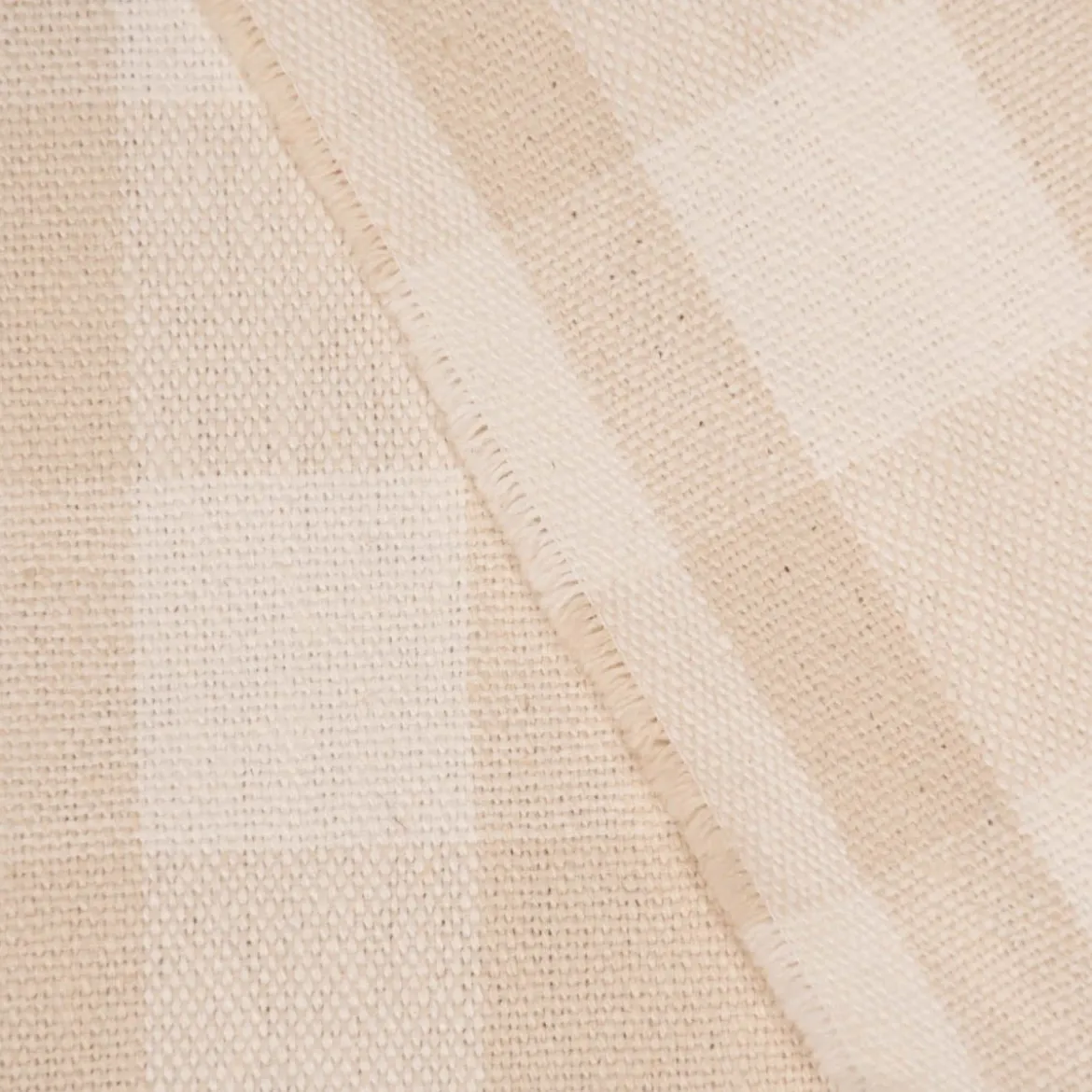 Leinenstoff Dekostoff Webstoff Keswick Natural Würfelkaro 3x3cm natur 140cm Breite