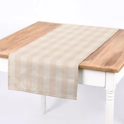 Leinenstoff Dekostoff Webstoff Keswick Natural Würfelkaro 3x3cm natur 140cm Breite