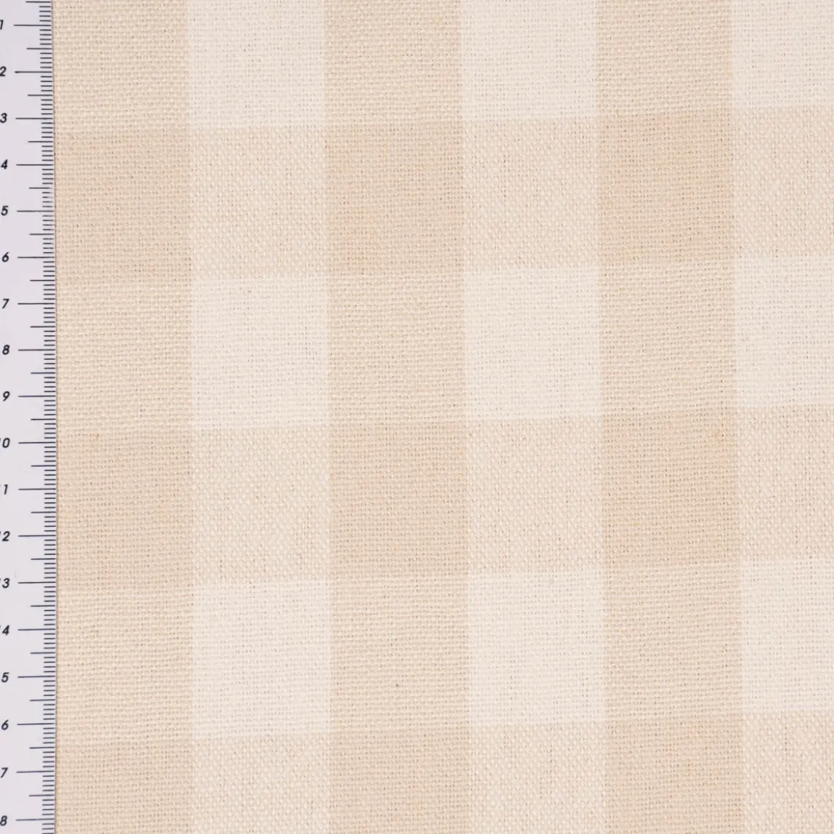 Leinenstoff Dekostoff Webstoff Keswick Natural Würfelkaro 3x3cm natur 140cm Breite