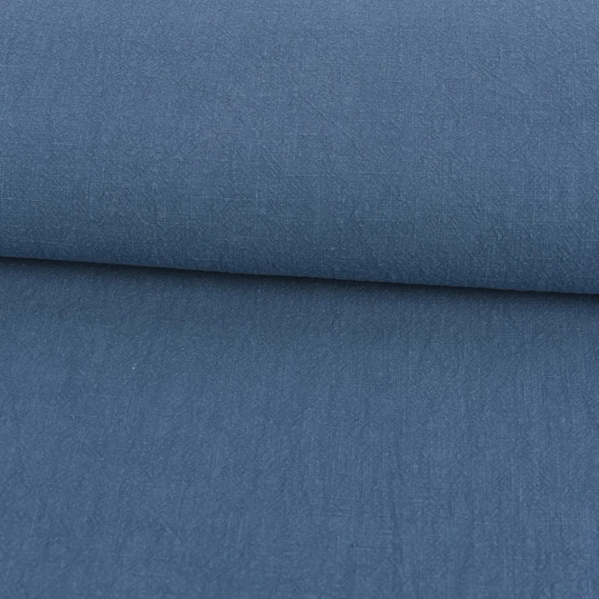 Leinenstoff mit Baumwolle in blau – pflegeleichte stone washed Meterware für Sommermode & Wohntextilien