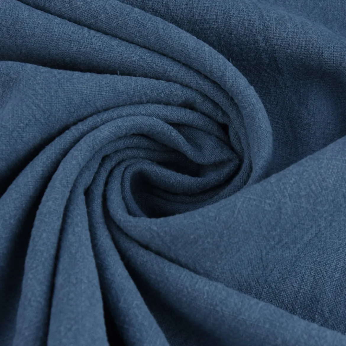 Leinenstoff mit Baumwolle in blau – pflegeleichte stone washed Meterware für Sommermode & Wohntextilien