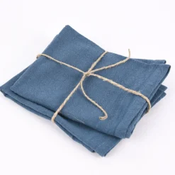 Leinenstoff mit Baumwolle in blau – pflegeleichte stone washed Meterware für Sommermode & Wohntextilien