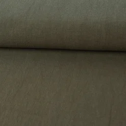 Leinenstoff mit Baumwolle in khaki – pflegeleichte stone washed Meterware für Sommermode & Wohntextilien