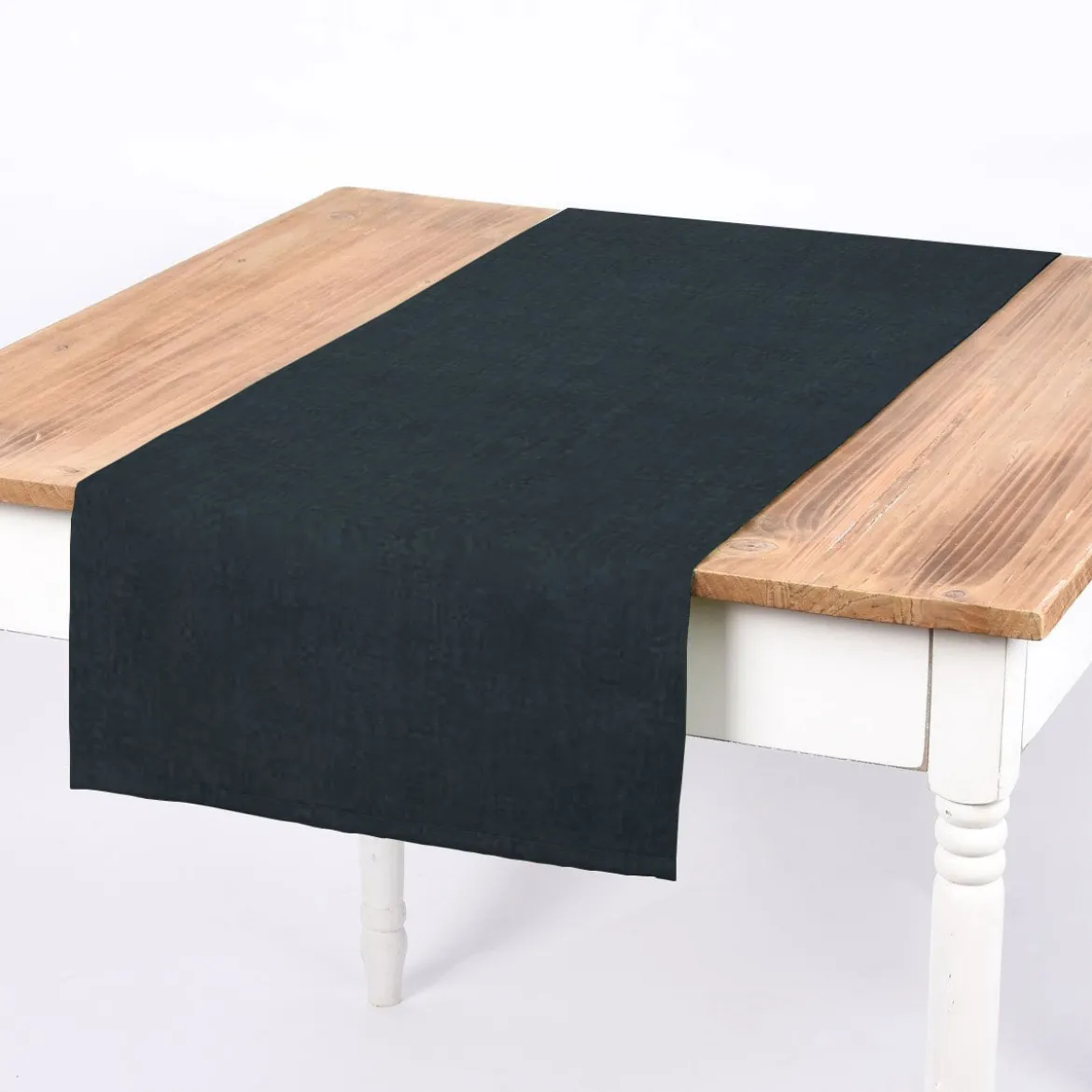 Leinenstoff mit Baumwolle in dunkelblau – pflegeleichte stone washed Meterware für Sommermode & Wohntextilien